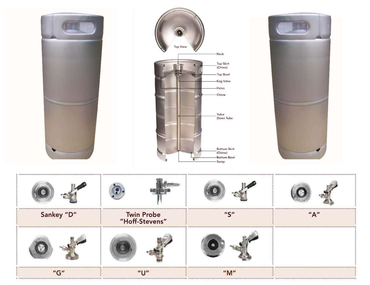 US 1/6bbl Stainless Steel Keg